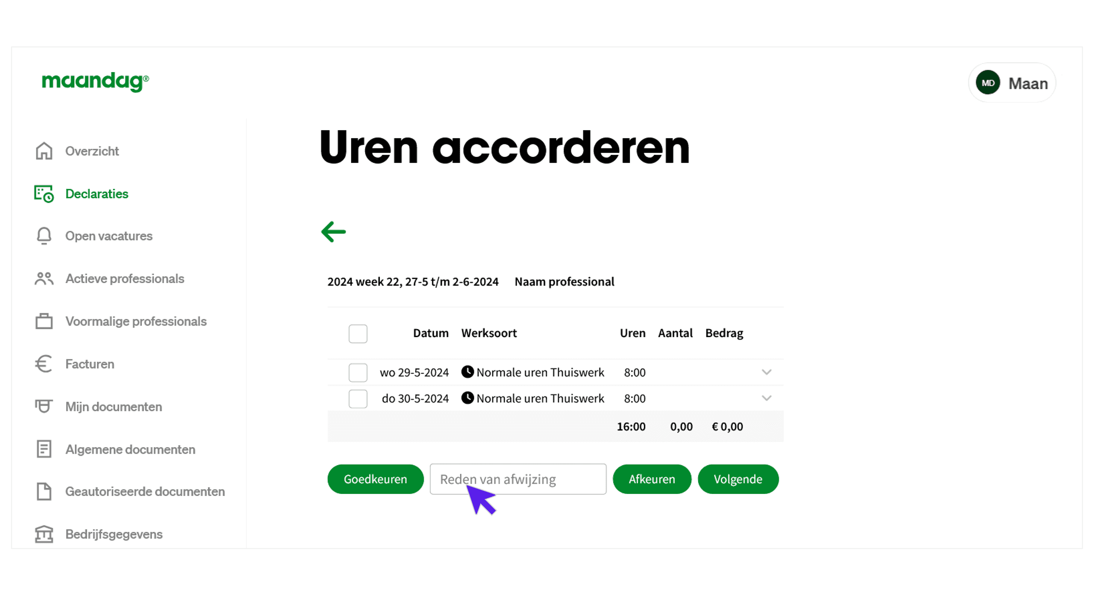 maandagnl handleiding uren opdrachtgevers uren 6