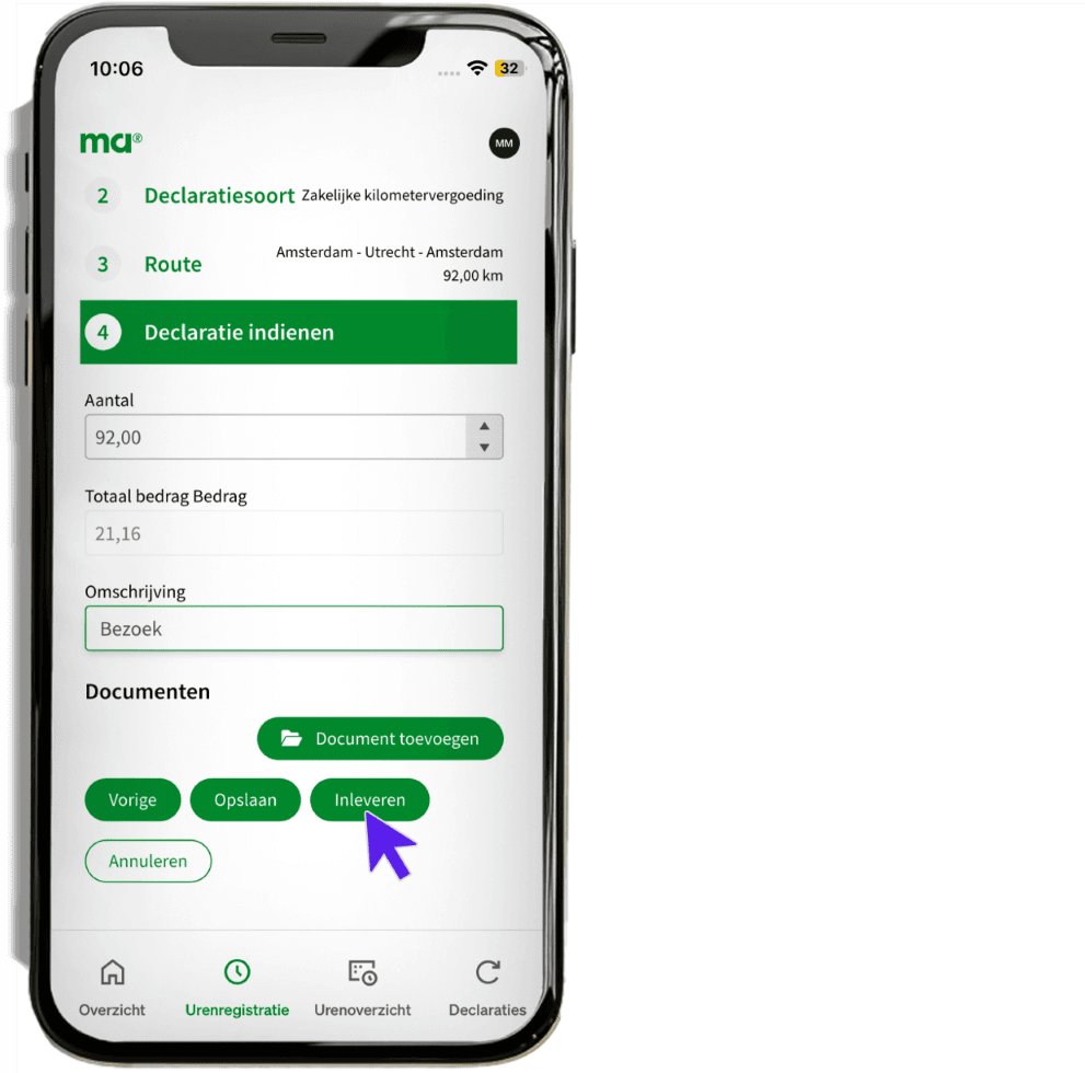 maandagnl handleiding uren professionals declaratie 16