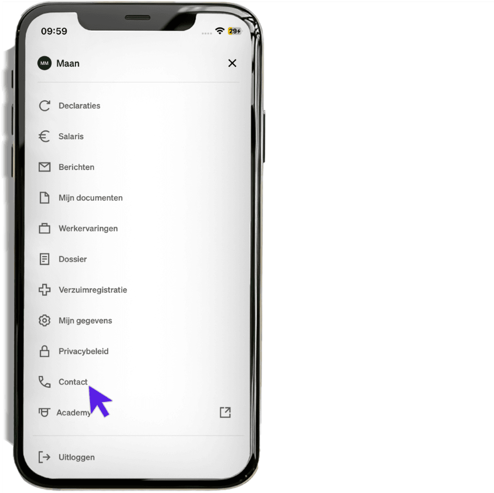 maandagnl handleiding uren professionals menu 3
