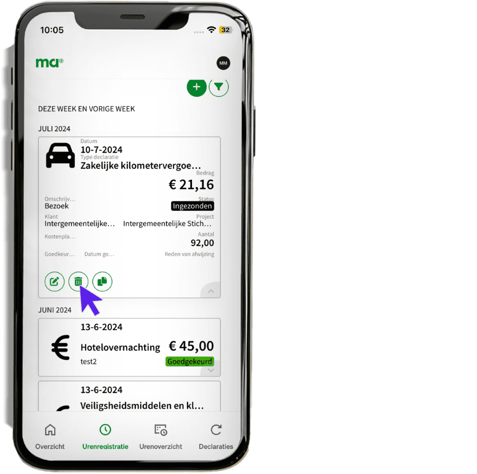maandagnl handleiding uren professionals declaratie 20
