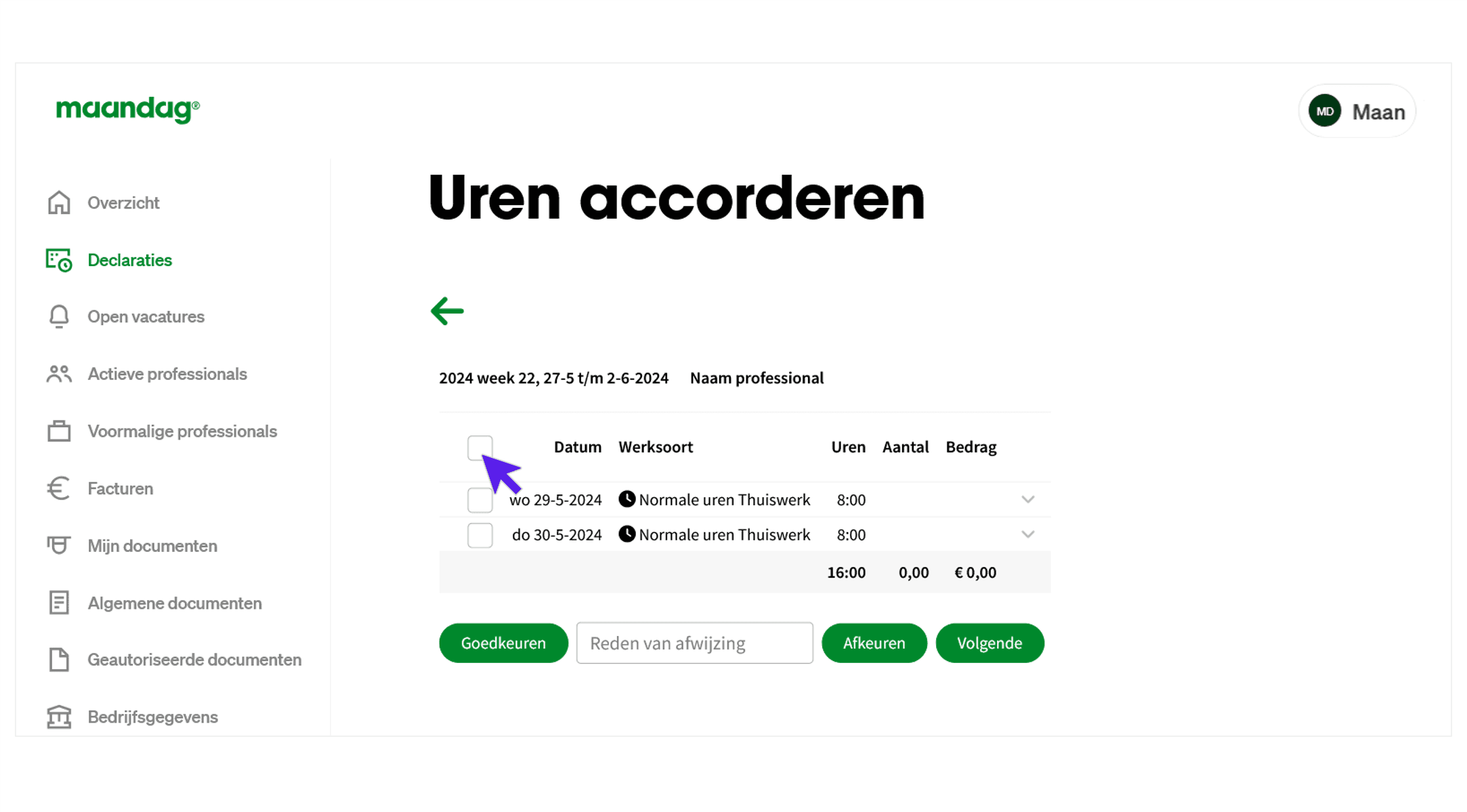 maandagnl handleiding uren opdrachtgevers uren 3