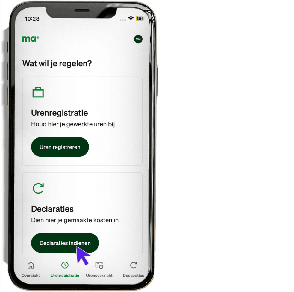 maandagnl handleiding uren professionals declaratie 2