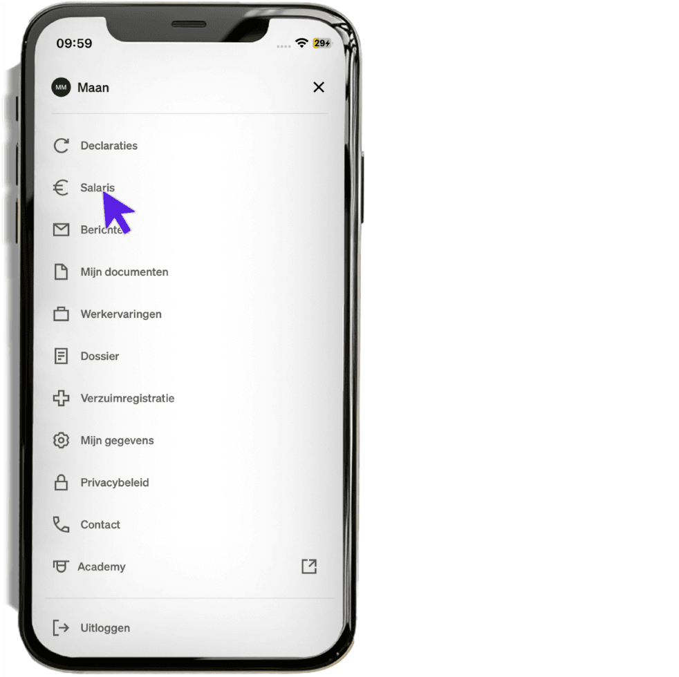 maandagnl handleiding uren professionals menu 4