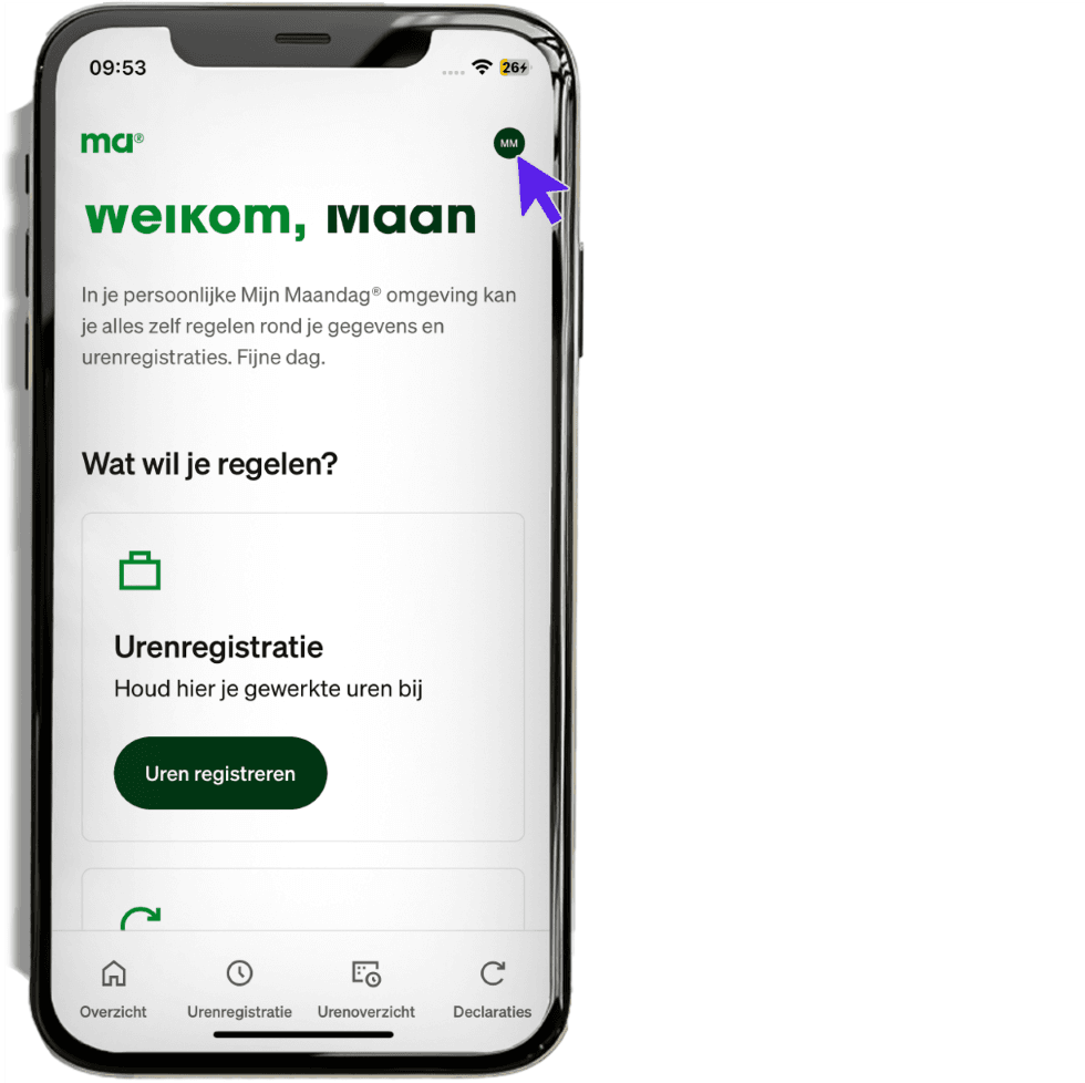 maandagnl handleiding uren professionals menu 2