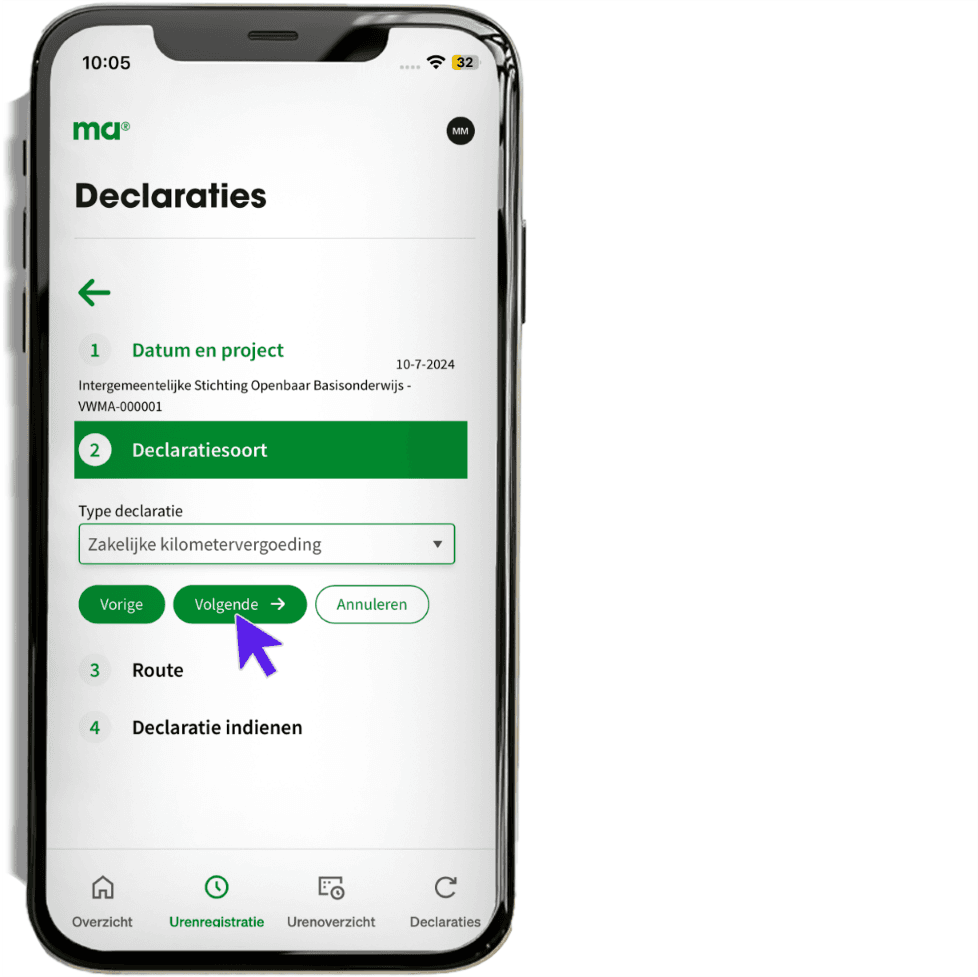 maandagnl handleiding uren professionals declaratie 7