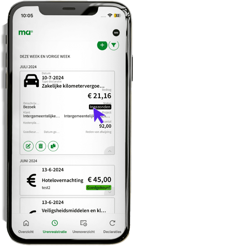 maandagnl handleiding uren professionals declaratie 19