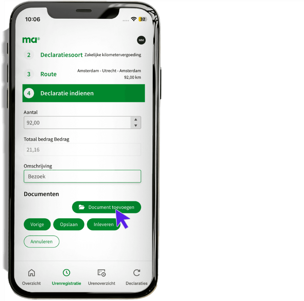 maandagnl handleiding uren professionals declaratie 15
