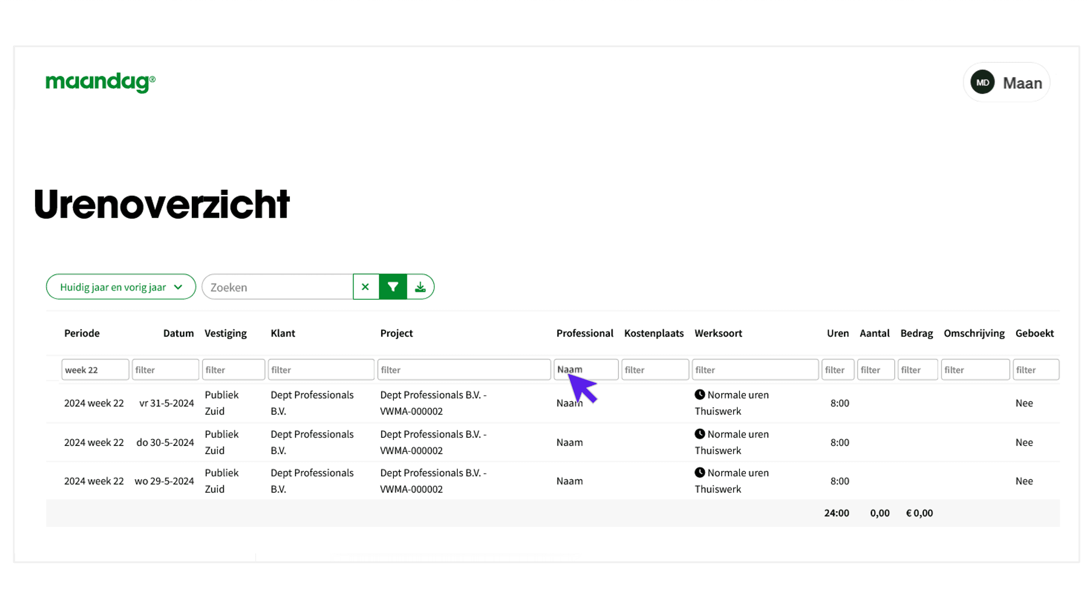 maandagnl handleiding uren opdrachtgevers urenoverzicht 7