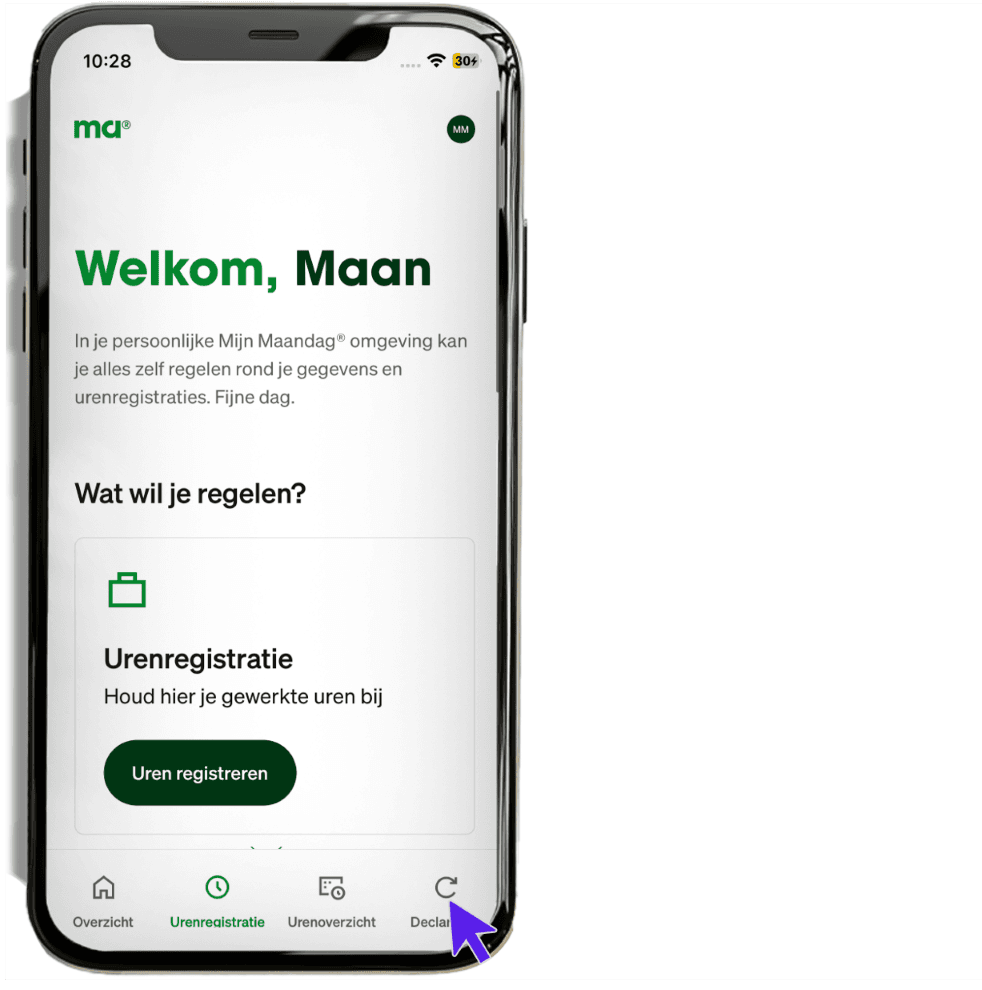 maandagnl handleiding uren professionals declaratie 1