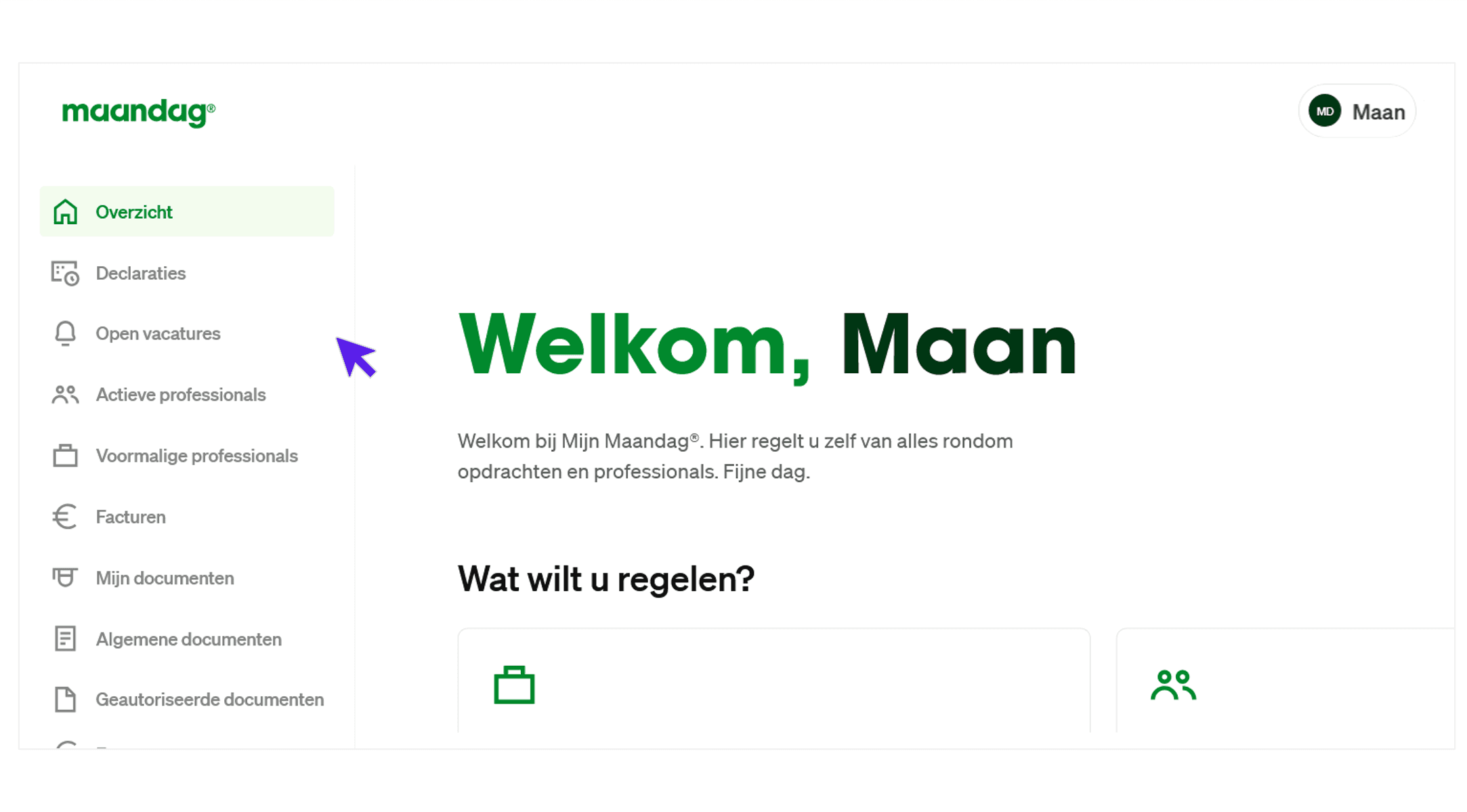 maandagnl handleiding uren opdrachtgevers menu 1