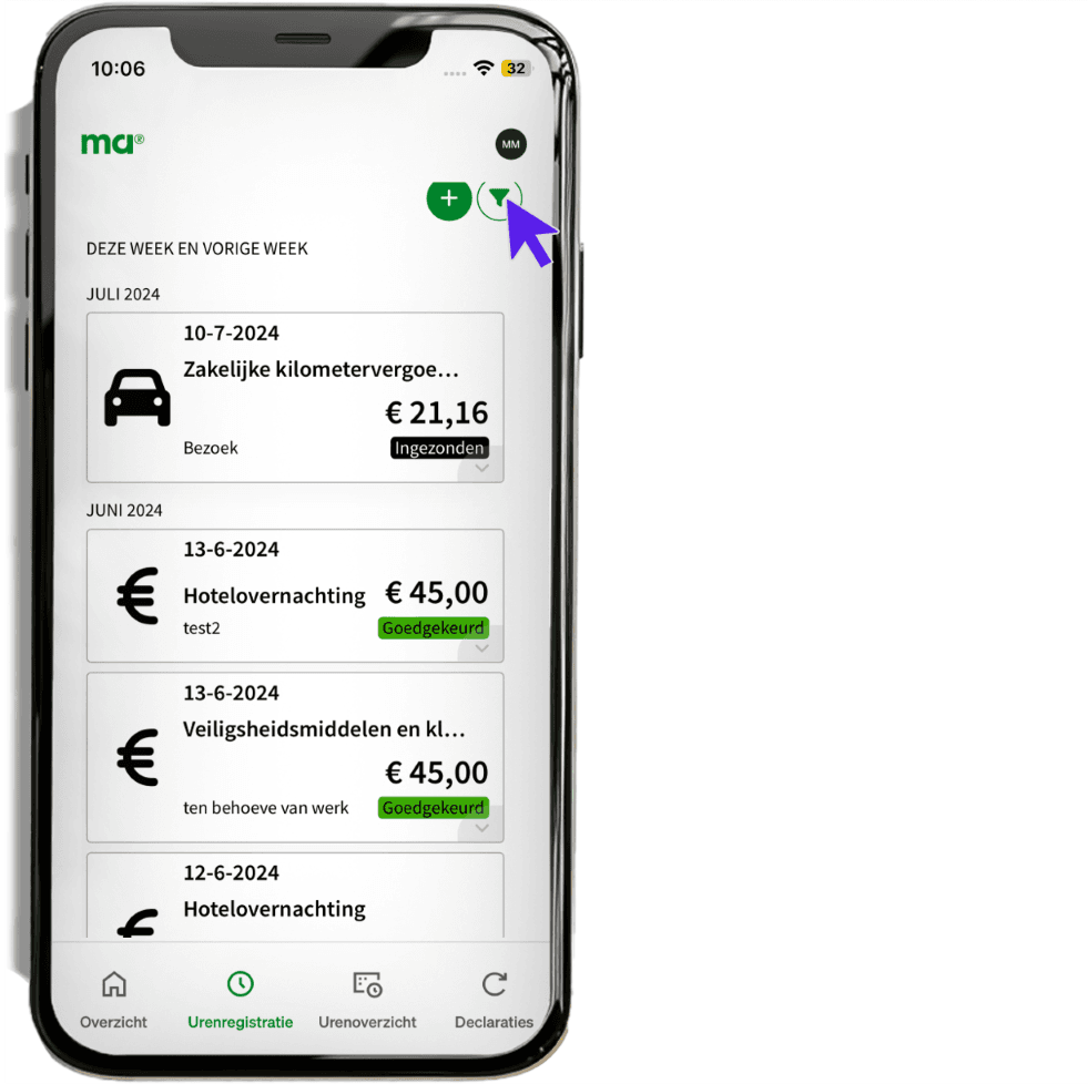 maandagnl handleiding uren professionals declaratie 17