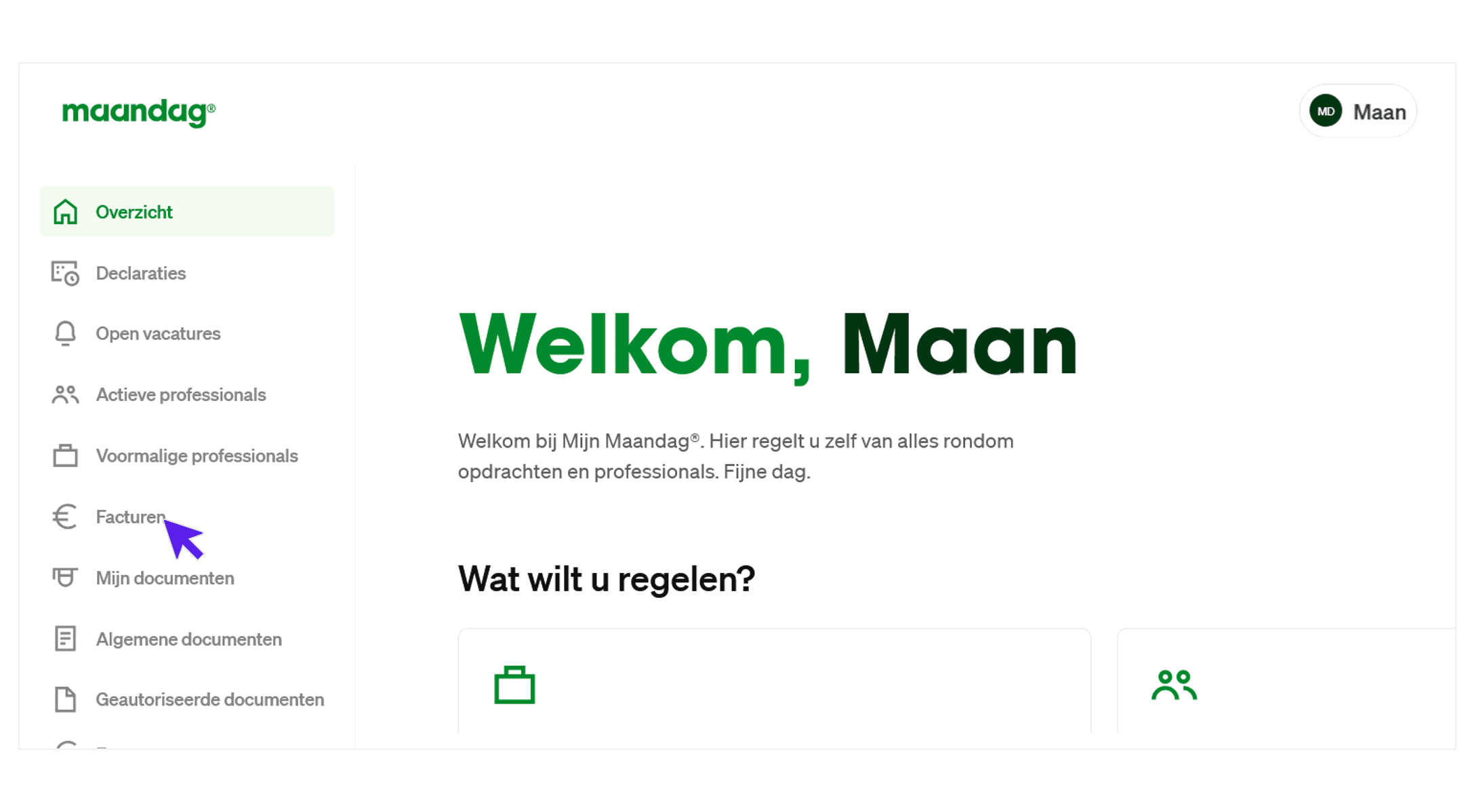 maandagnl handleiding uren opdrachtgevers menu 3