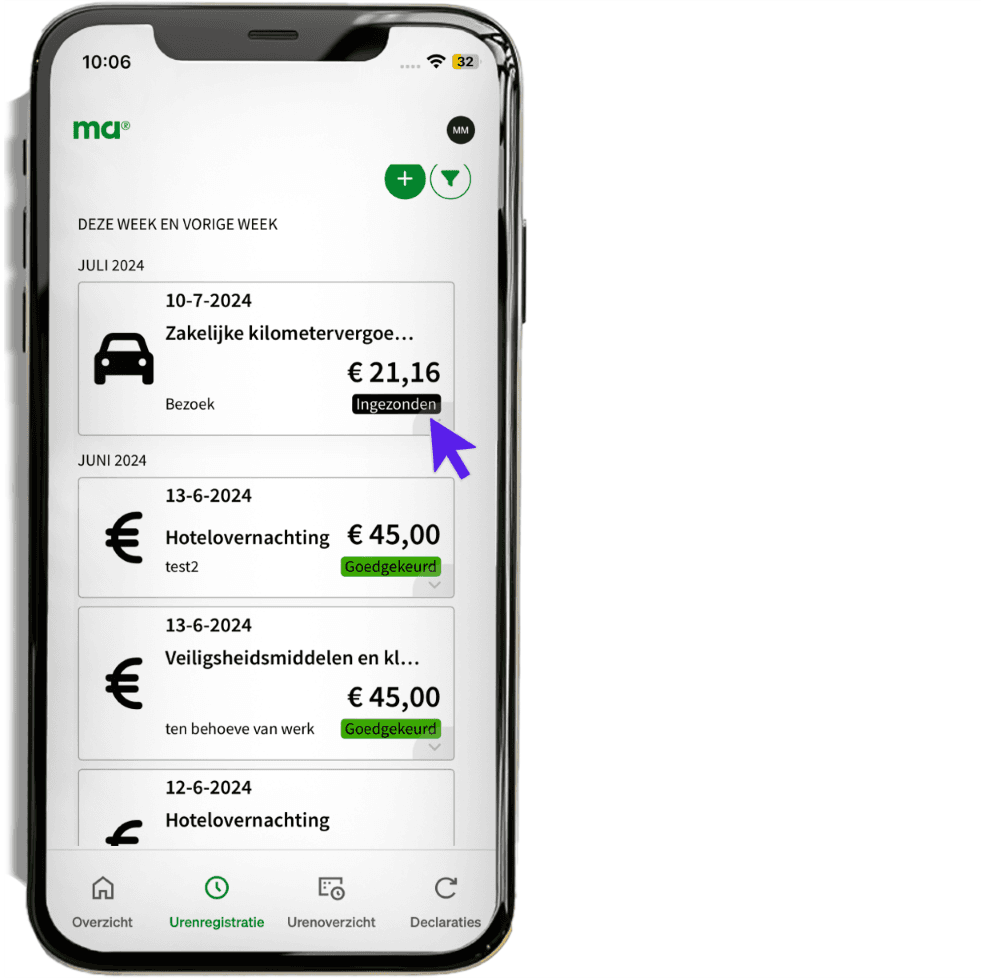 maandagnl handleiding uren professionals declaratie 18