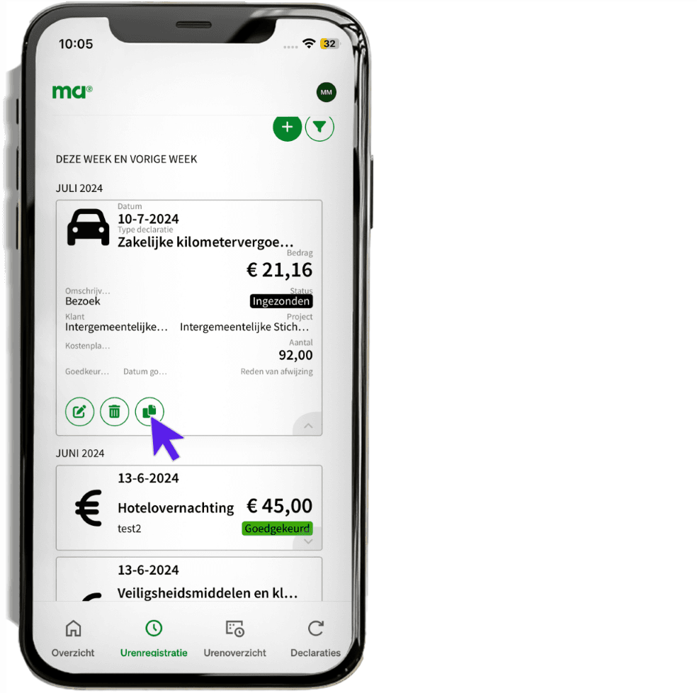 maandagnl handleiding uren professionals declaratie 13